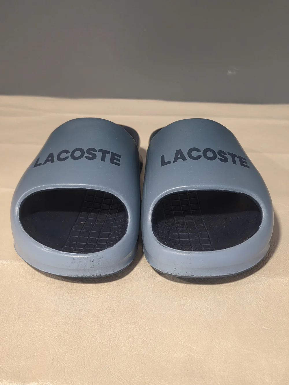 Lacoste Slate Blue Slip-On Serve 2.0 Pool Slides Size Europe 37/US 4